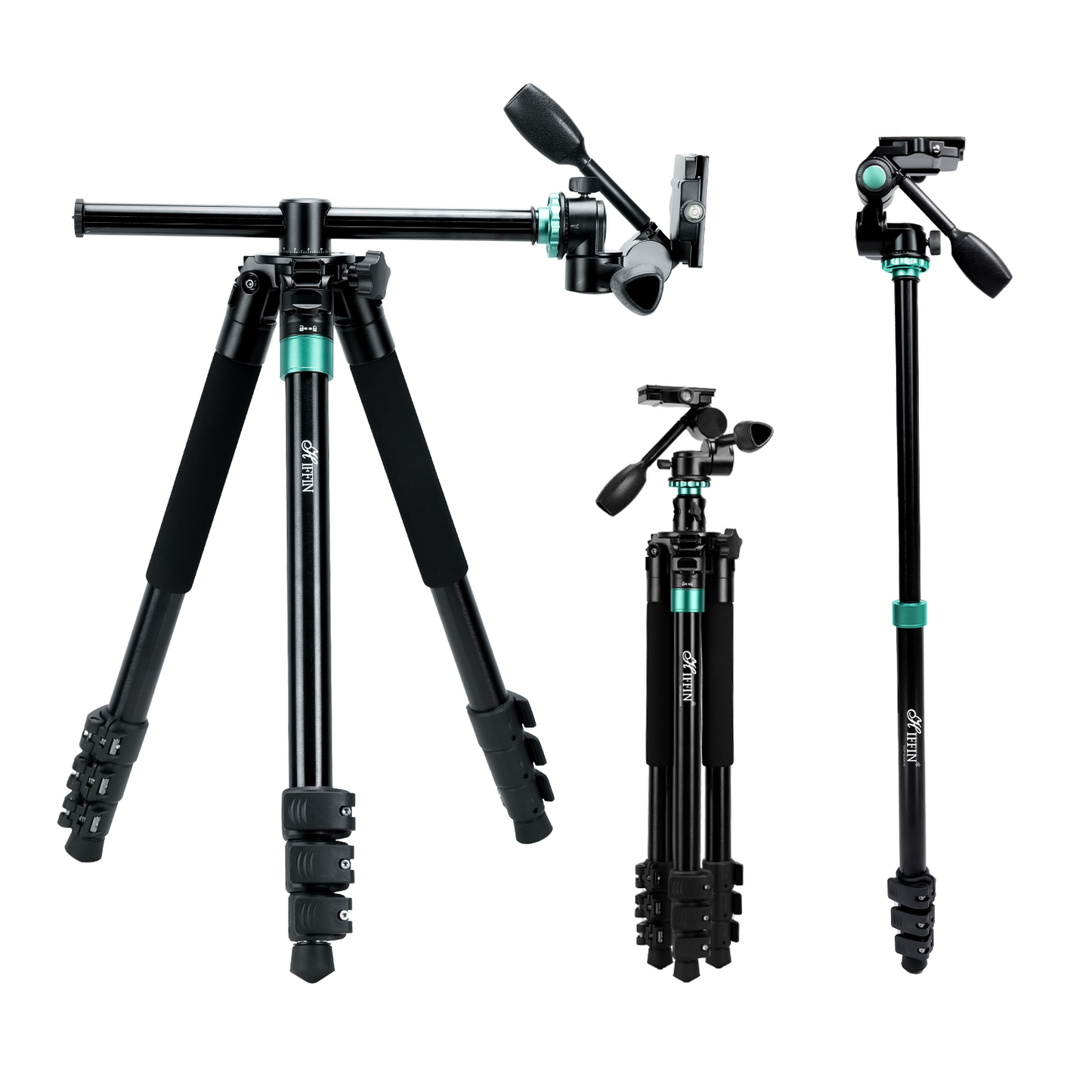 Professional Portable Tripod Monopod with 3 Way Pan Head