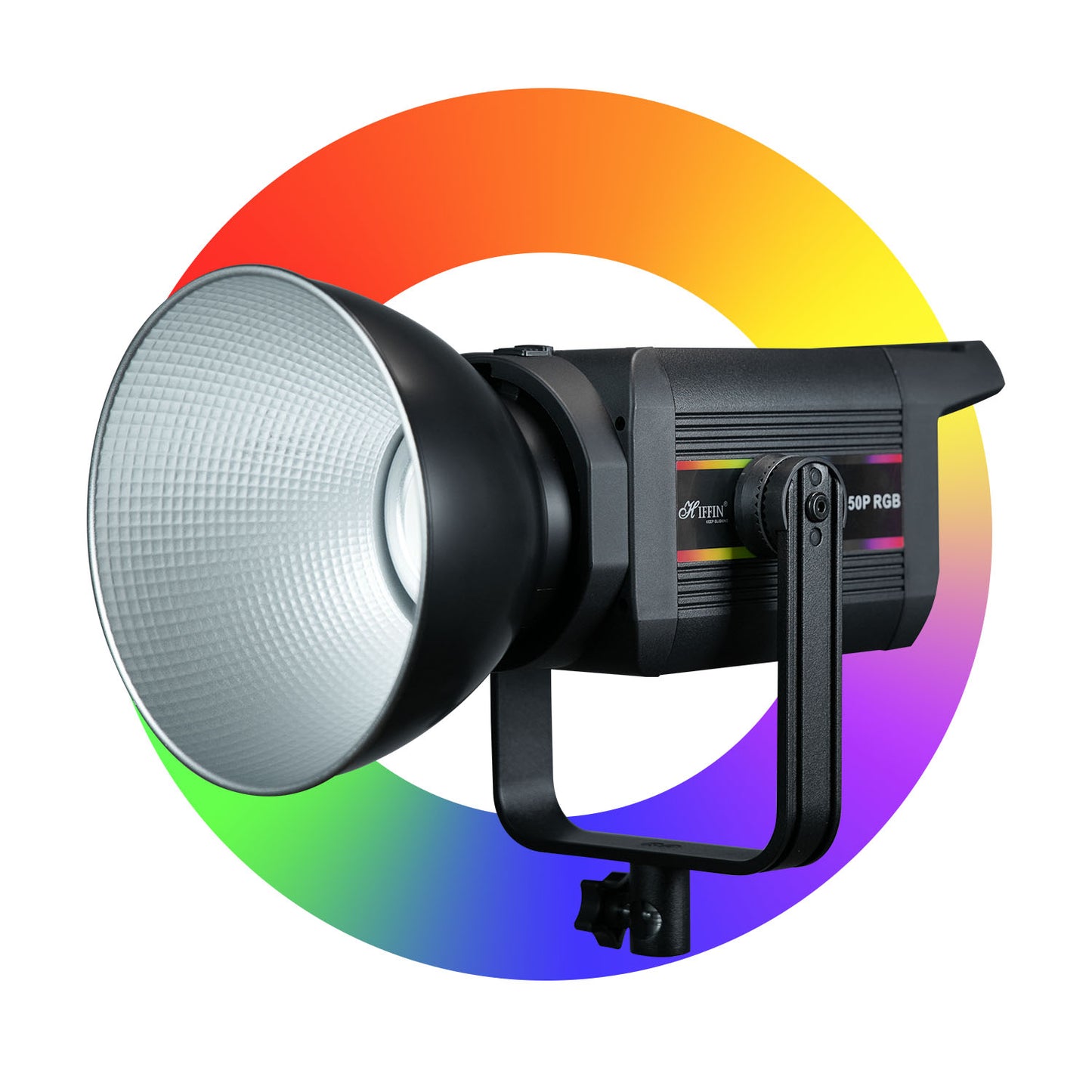 COB-150P 150W RGB LED Video Light 2800K-6800K, 11 FX Modes, 9800Lm Brightness, Remote Control, 220V Power Supply