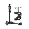 HIFFIN® 11inch Adjustable Articulating Friction Magic Arm & Large Super Clamp for Camera Rig, LCD Monitor, LED Flash Lights (11 inch Magic arm+clamp)