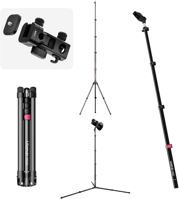 ULANZI TT43 II Light Stand 86.6" Reverse Fold Tripod QR Tilt Head 8.8lb Boom Pole