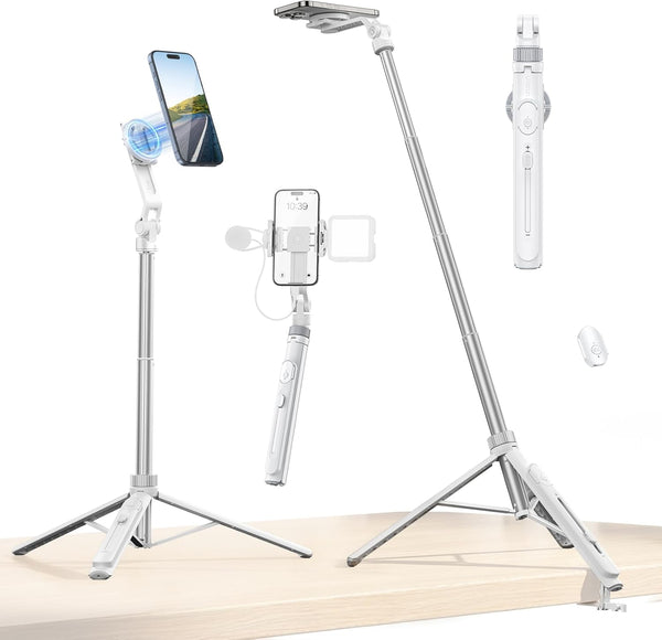 ULANZI TT88 Magnetic Tripod 57" Selfie Stick w/ Remote & Cold Shoes