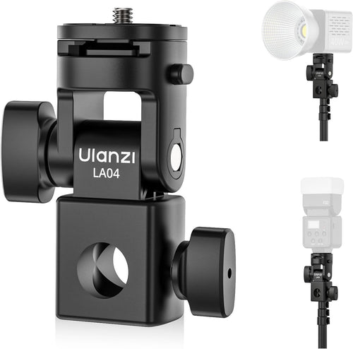 ULANZI LA04 Light Stand Adapter, 1/4” QR Mount, 180° Tilt, 3kg Load Capacity