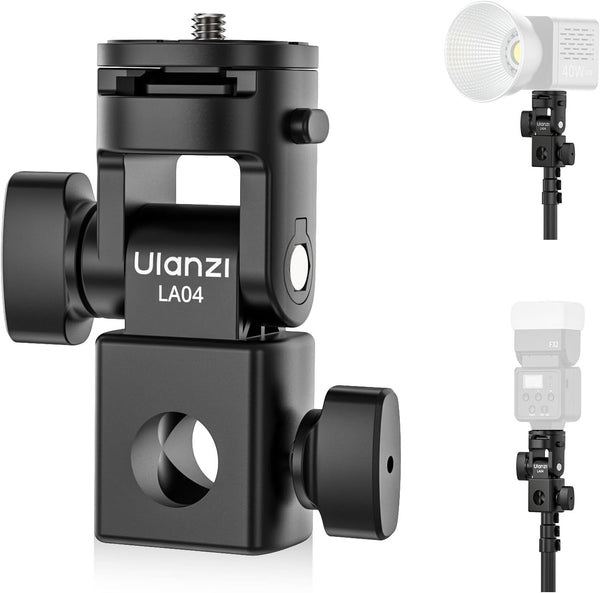 ULANZI LA04 Light Stand Adapter, 1/4” QR Mount, 180° Tilt, 3kg Load Capacity