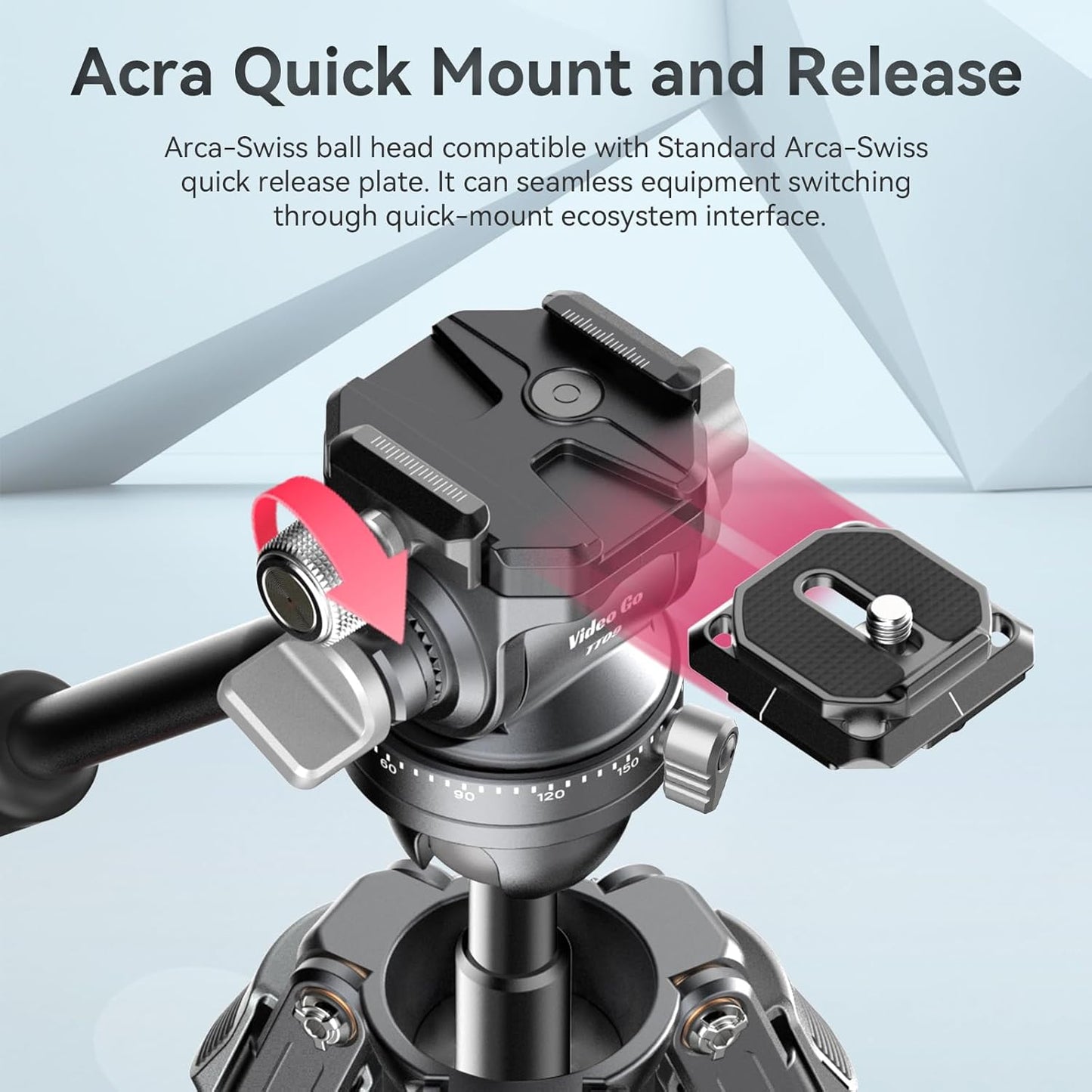 Ulanzi TT09 VideoGo 55.91" Carbon Fiber Tripod w/ Arca QR, 360° Ballhead & Handle