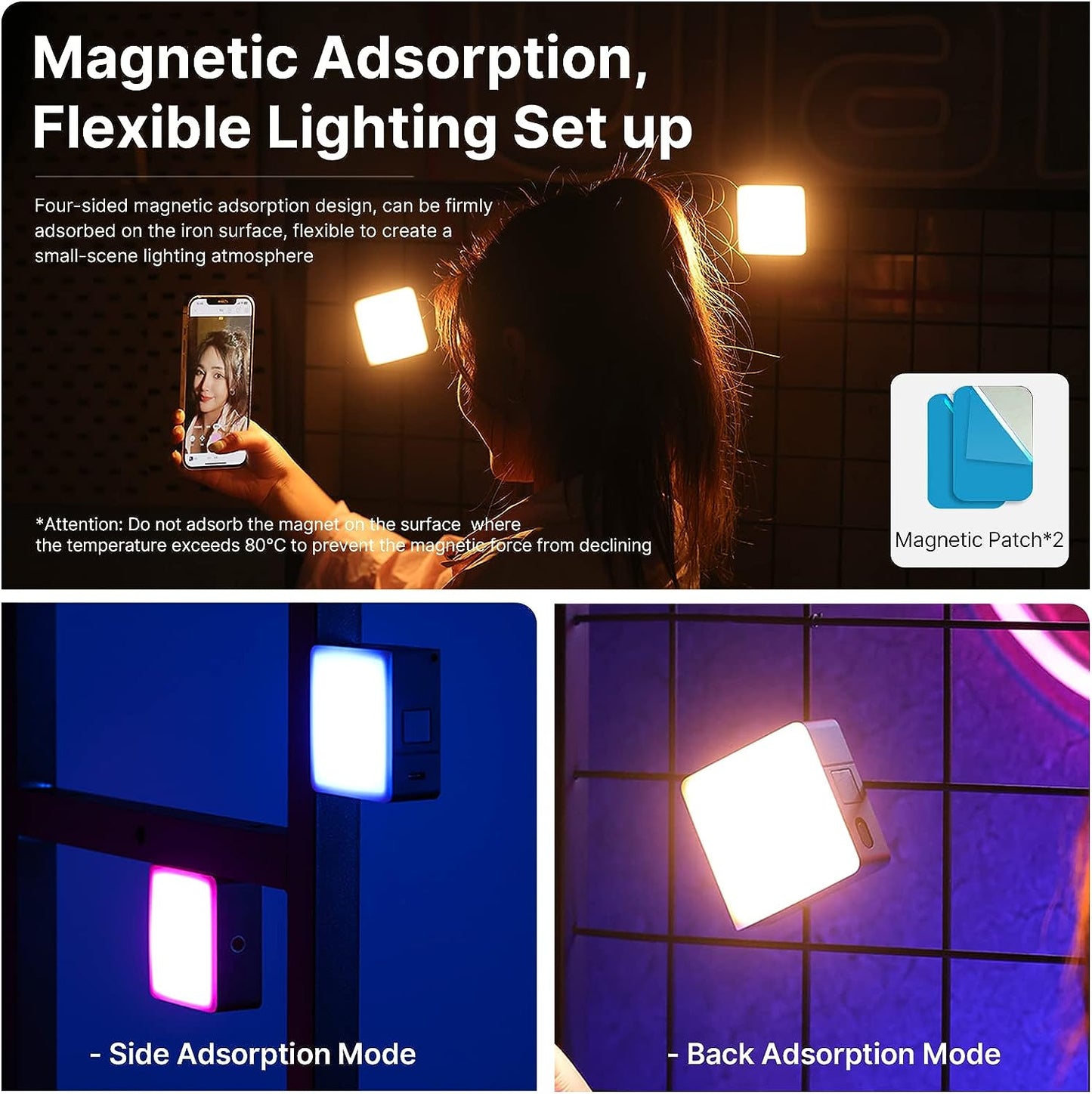 ULANZI VL49 Pro RGB Video Light, 2500-9000K, Dimmable LED Panel, Magnetic