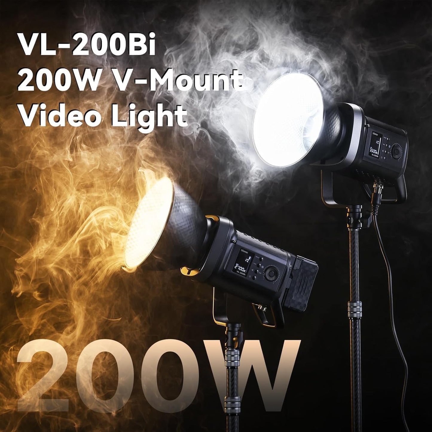 Ulanzi VL-200Bi, Bi-Color LED COB Light 2700K-6500K w/ App Control