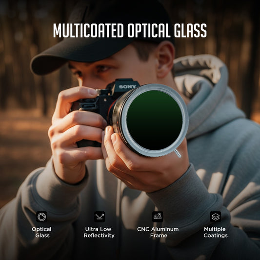 Elite Series ND Filter (67mm–82mm) | HD Multi-Coated | Bag & Lens Cap Included | Waterproof & Slim Design