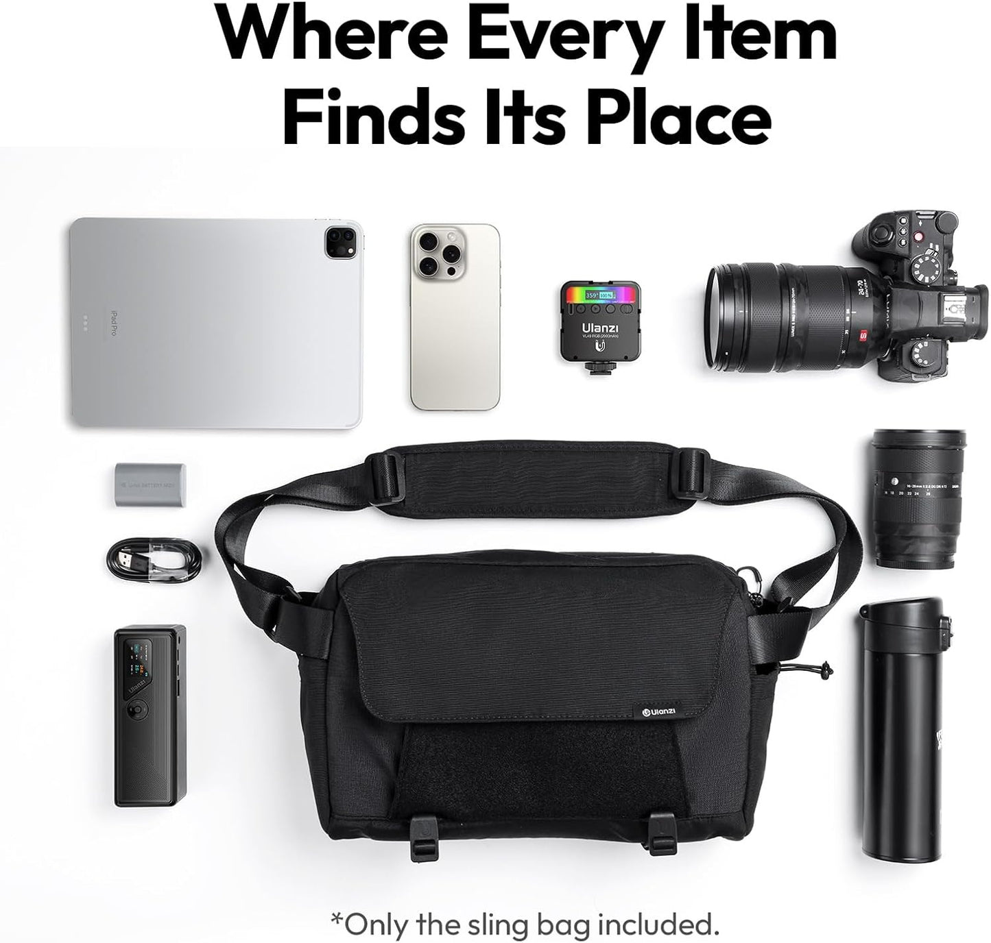 ULANZI BP11 8L Camera Sling Bag, Splash-Proof DSLR/Mirrorless Anti-Theft Crossbody