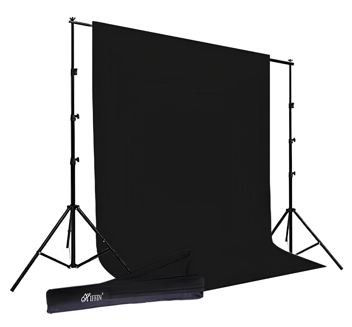 HIFFIN Photography Backdrop Stand Kit (9ft*9ft) with Black (8*12) Musl