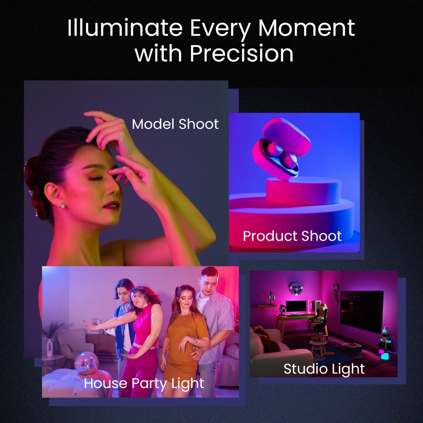 Panel Light 50 Watt RGB Video Light, 2500K-9000K, CRI 95+, 7000mAh, 24 FX, 6600lux