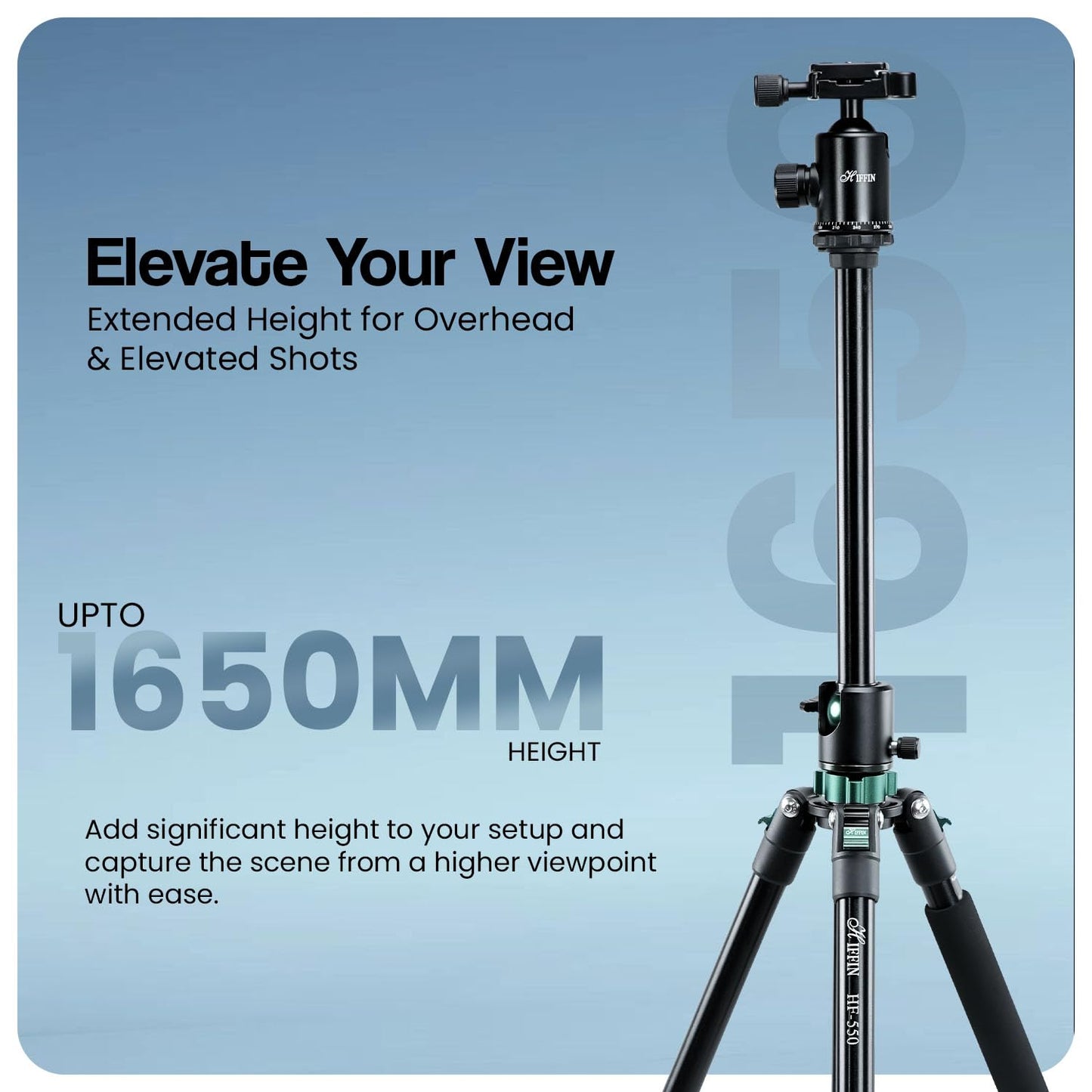 HF-550 1.651M (65") Camera Tripod for Canon Nikon DSLR, Aluminum Alloy