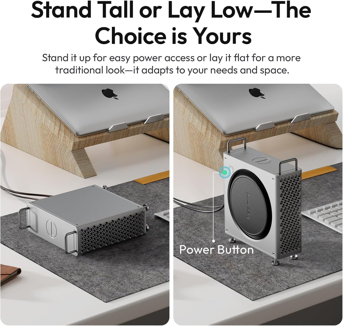 ULANZI QT01 Mac mini M4 Case, Aluminum Stand for M4/M4 Pro, Heat Dissipation