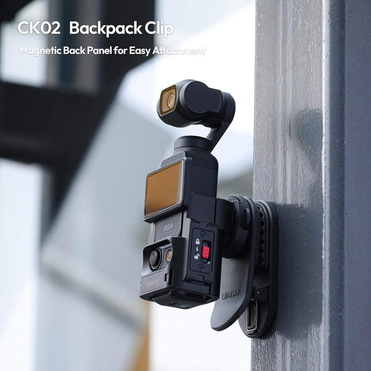 ULANZI CK02 CKA QR Backpack Clip, Magnetic Mount for DJI Pocket 3, 1/4" Thread