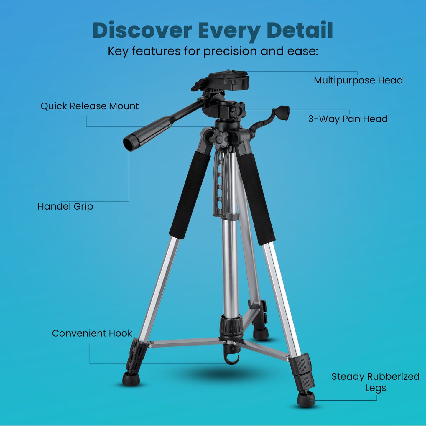 HTR-1200 Tripod for DSLR Camera & Smart Phone Tripod Stand