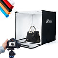 HIFFIN 40X40CM Portable Light Tent with Magnet LED Strips and Background White, Black, Light Yellow