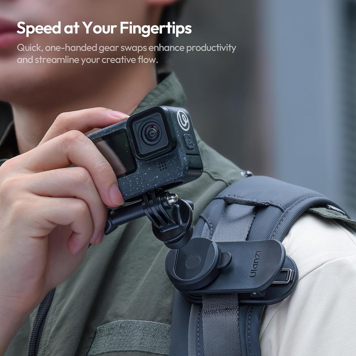 ULANZI CK02 CKA QR Backpack Clip, Magnetic Mount for DJI Pocket 3, 1/4" Thread