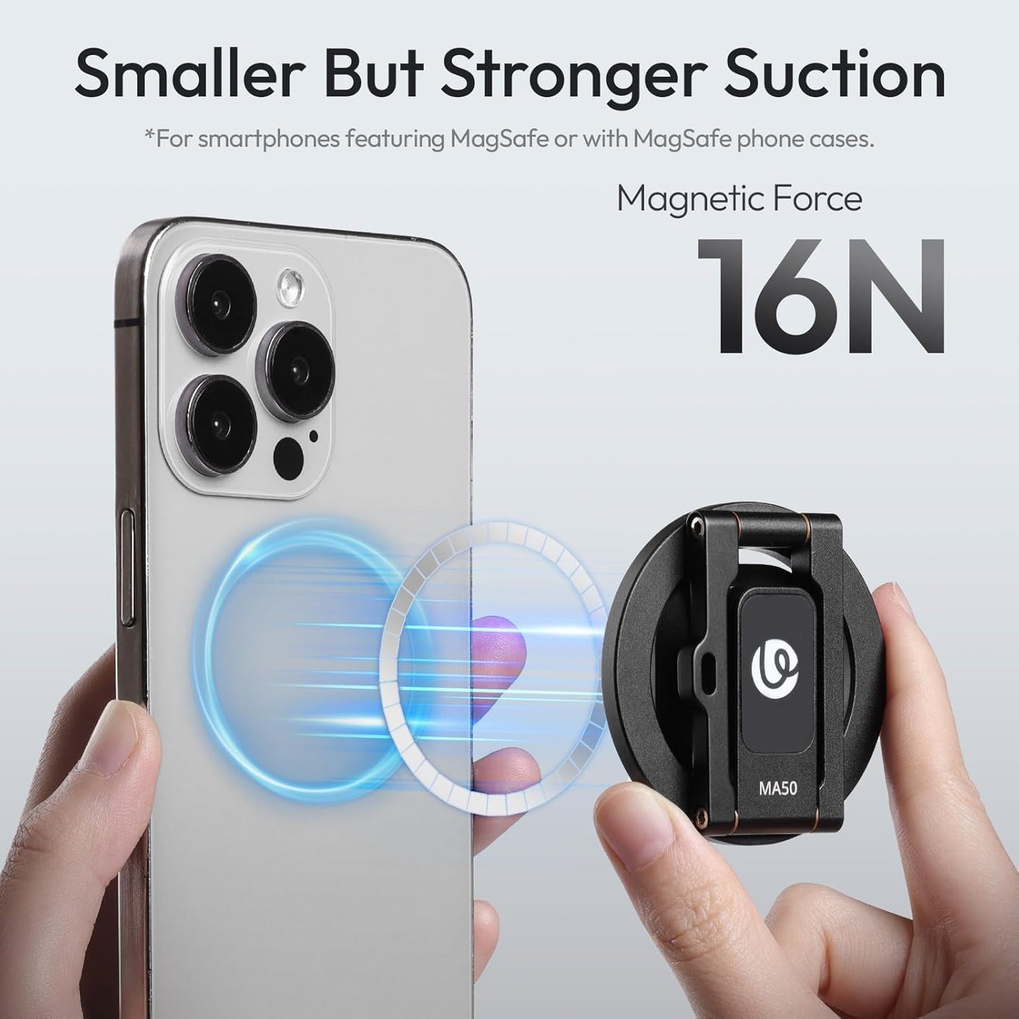 MA50 Magnetic Phone Holder for Magsafe, Aluminum Tripod Stand 1/4" Screw Hole