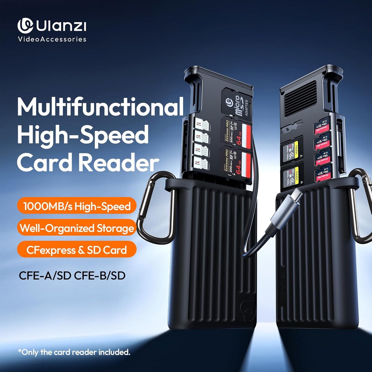 ULANZI MCR-01 USB 3.2 SD/CFexpress A Card Reader Case, Type-C, Waterproof Box
