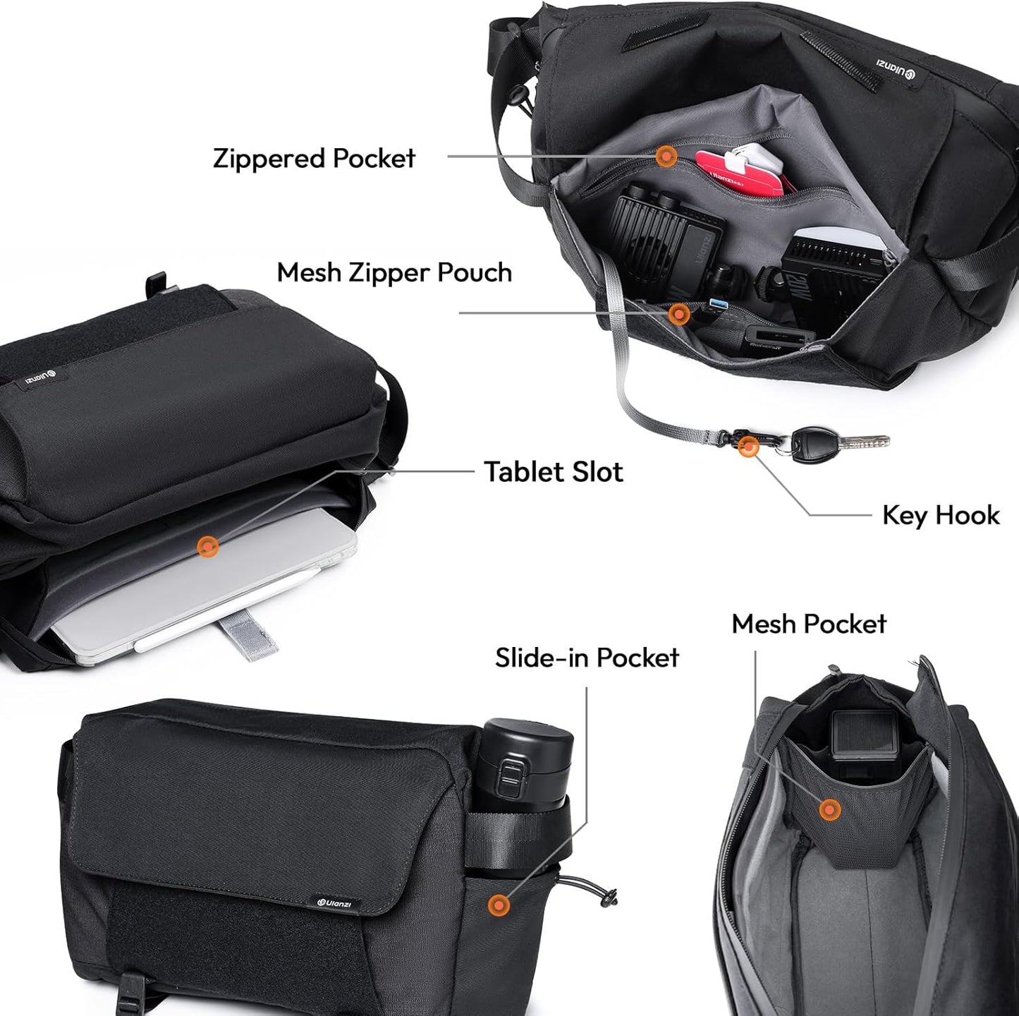 ULANZI BP11 8L Camera Sling Bag, Splash-Proof DSLR/Mirrorless Anti-Theft Crossbody