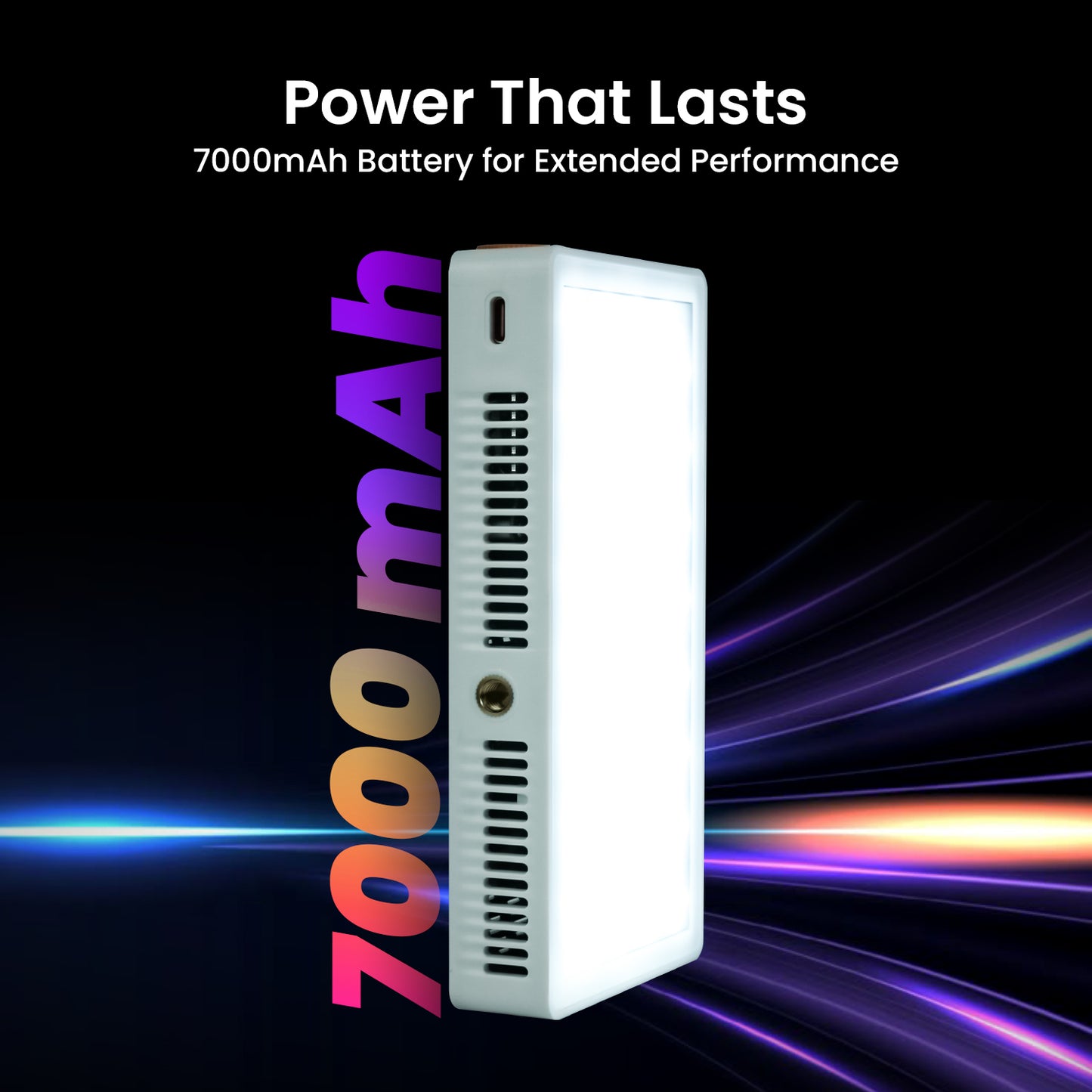 Panel Light 50 Watt RGB Video Light, 2500K-9000K, CRI 95+, 7000mAh, 24 FX, 6600lux