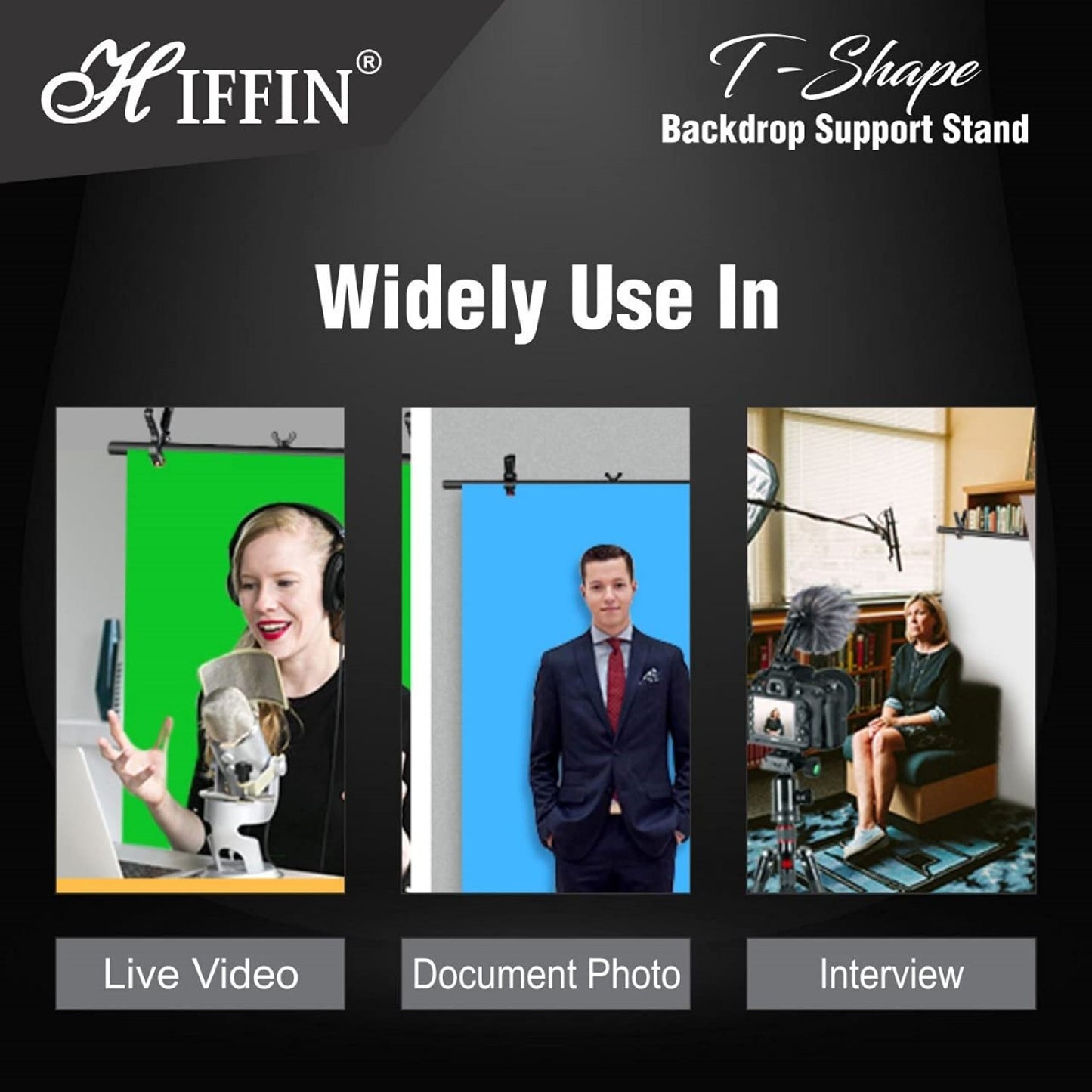 HIFFINT-Shape 9x6 Ft. Backdrop Stand ,6ft Wide 9ft Tall Adjustable Background Support System Kit Heavy Duty Thicken Photo Backdrop Stand for Parties...