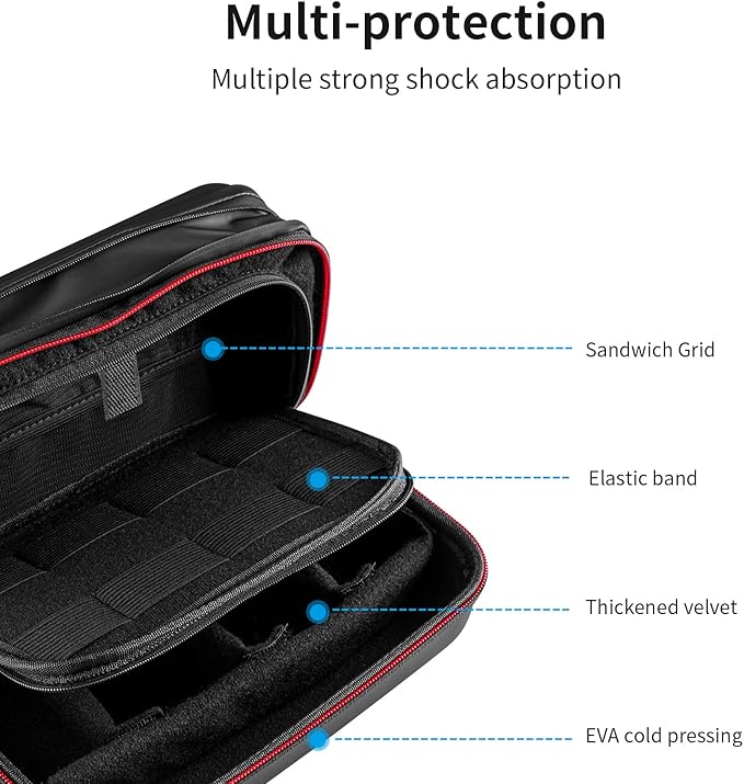 TELESIN Large Carrying Case for GoPro, DJI Osmo, Insta360, Hard Protective Travel Bag