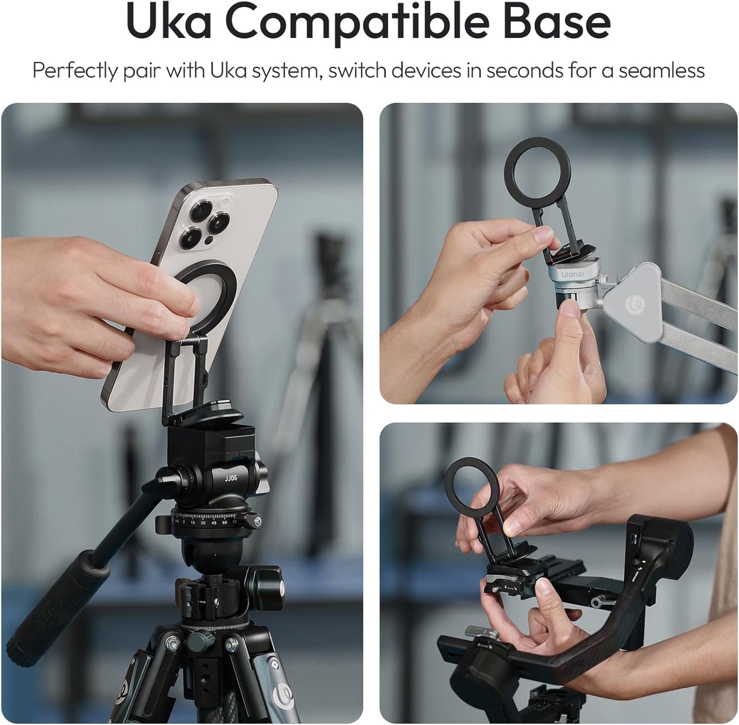 MA50 Magnetic Phone Holder for Magsafe, Aluminum Tripod Stand 1/4" Screw Hole