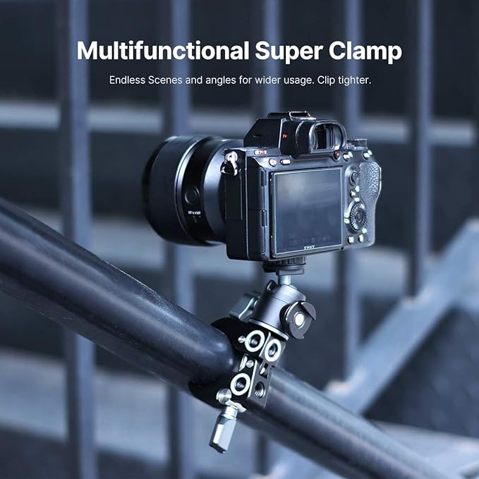 Hiffin UURig R060 Super Clamp for Monitor/LED Lights/Flash/Microphone, Versatile C Clamp Strong Camera Clamp Endless Using Scenes with Photographic Professional Accessories