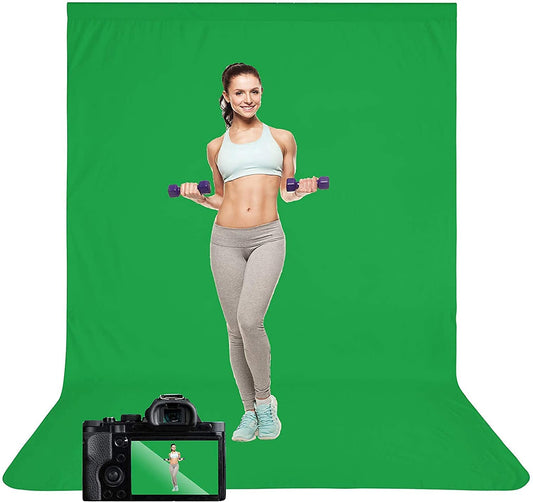 HIFFIN 8x14 Ft, Green Professional Backdrop for Background Photography Background Stand for Photo Light Studio Accurate Size 8x14 Ft