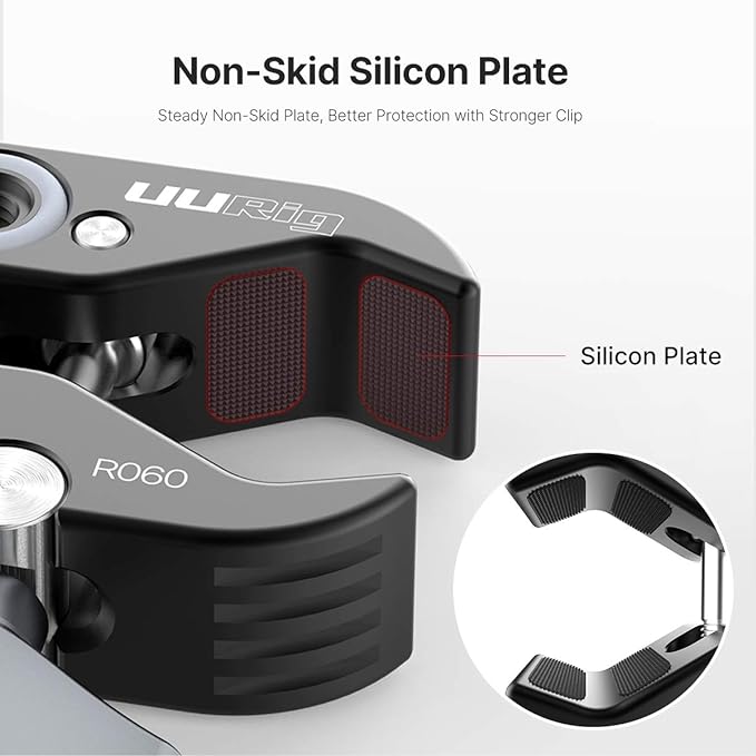 Hiffin UURig R060 Super Clamp for Monitor/LED Lights/Flash/Microphone, Versatile C Clamp Strong Camera Clamp Endless Using Scenes with Photographic Professional Accessories