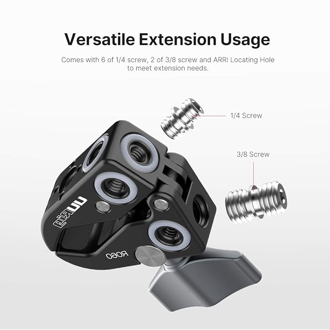 Hiffin UURig R060 Super Clamp for Monitor/LED Lights/Flash/Microphone, Versatile C Clamp Strong Camera Clamp Endless Using Scenes with Photographic Professional Accessories