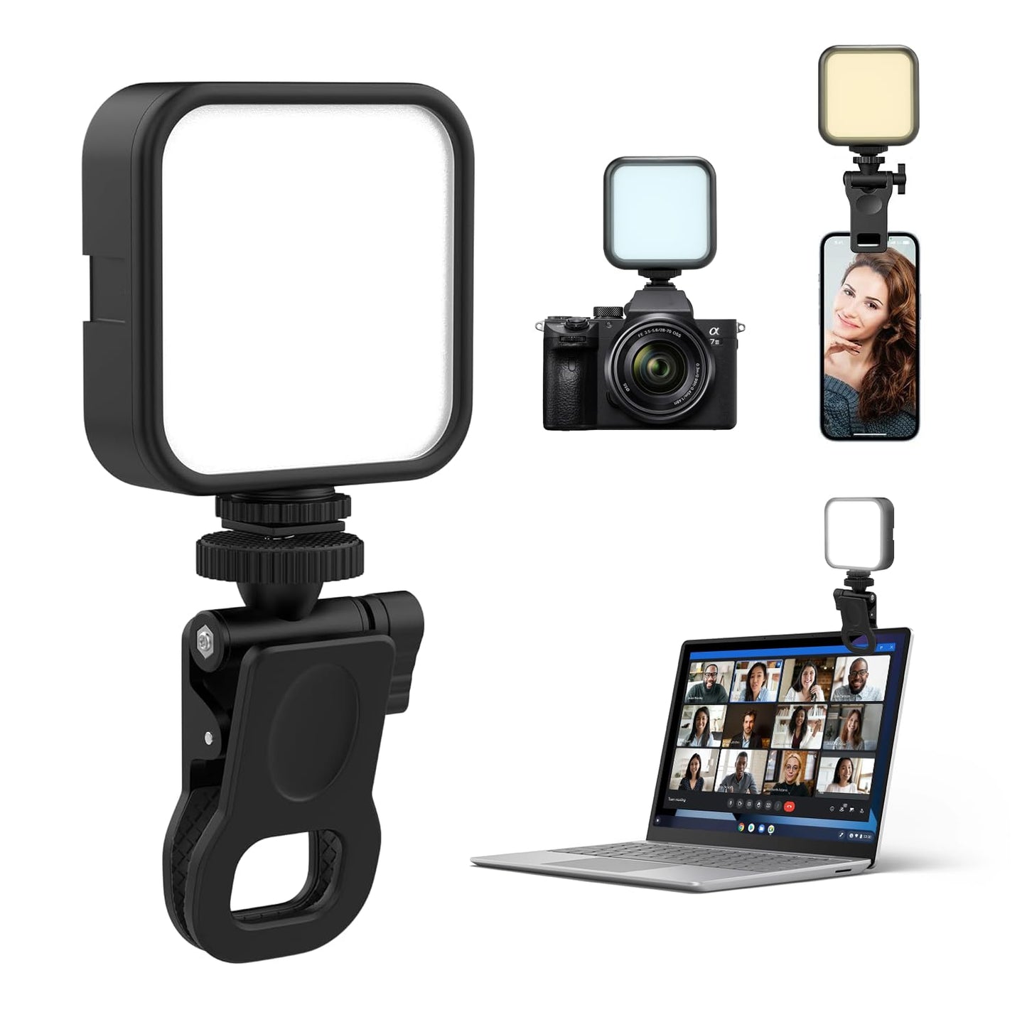 HST-63 Tripod with 360° Handle & Remote / LT-003 Portable Selfie Light (3000-9000K, 3 Modes, USB-C, 7W) – Complete Photography & Video Kit