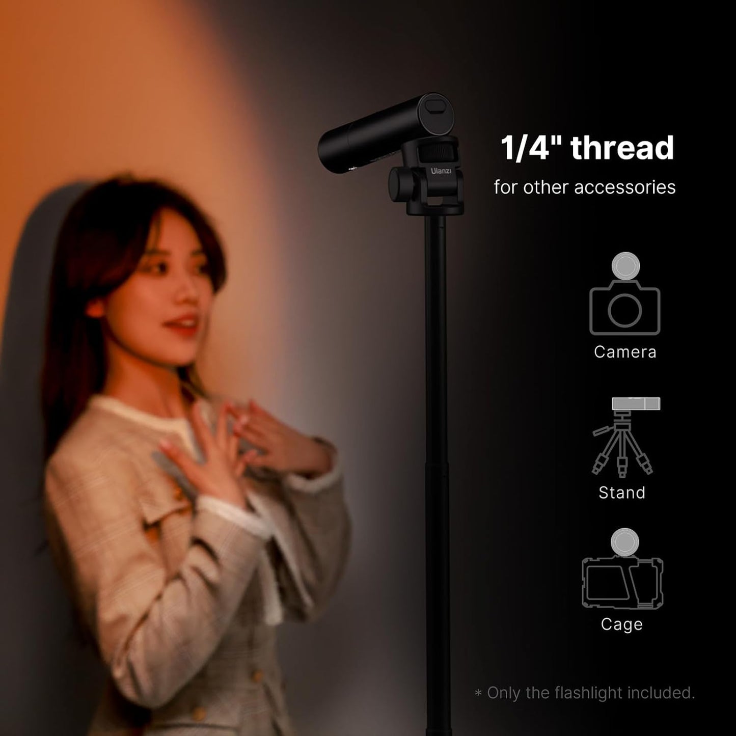 Ulanzi LM07 LED Flashlight 2000K-8000K, Bi-color, 2000mAh, Zoomable