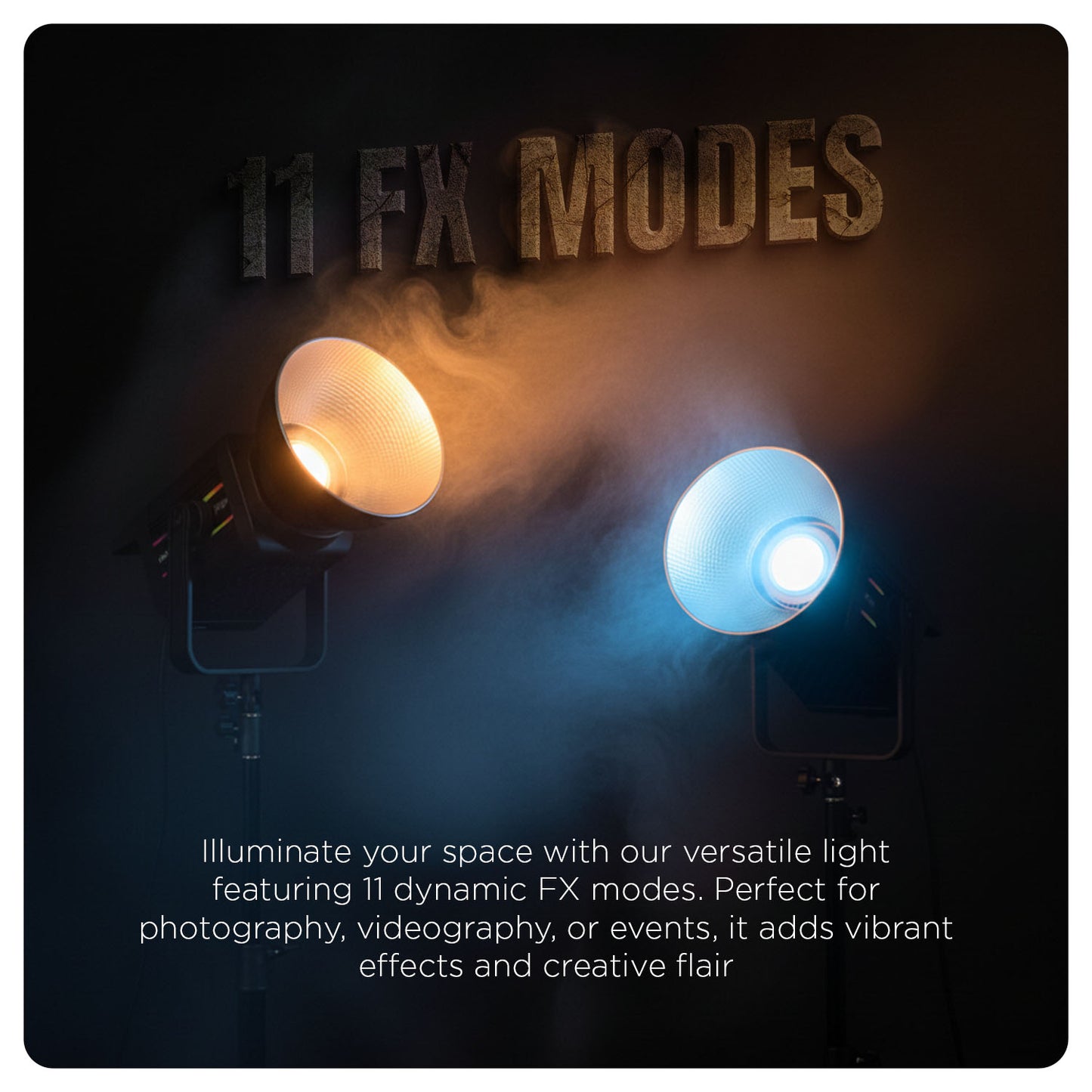 COB-250P RGB LED Video Light 19,800Lm 2800K–6800K 10–100% Dimmable 11 FX Remote Control