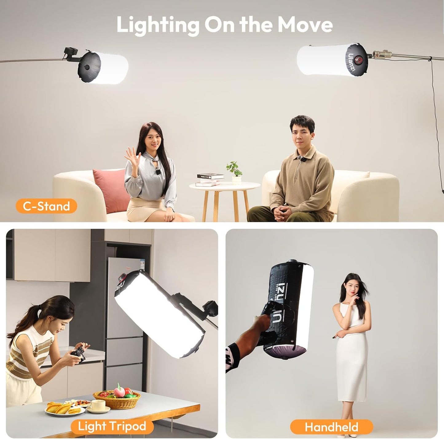 Ulanzi AL60 Inflatable Tube LED Light, 2700K–6500K CRI≥96, 10 FX, Type-C