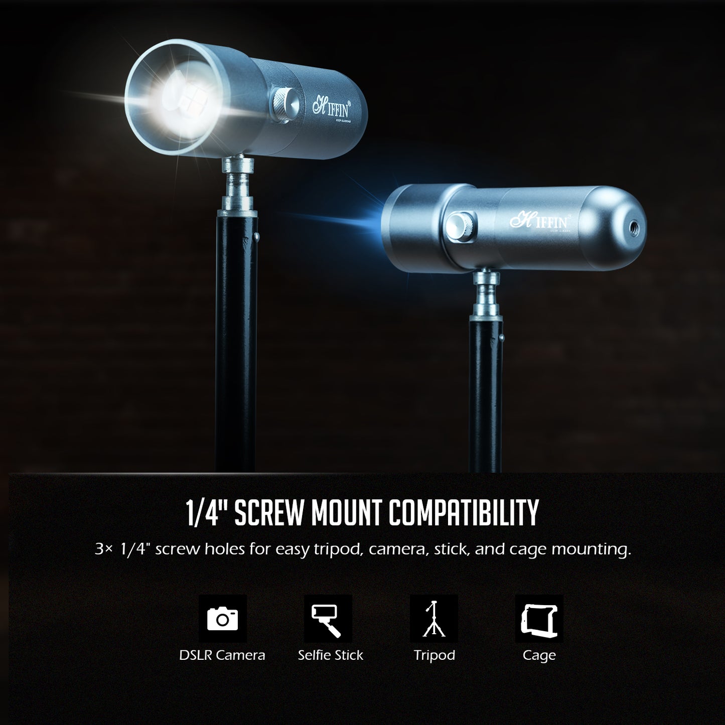 G-Flash 10W RGB LED Light, 7500mAh, 4 Modes, 20 GOBO, USB-C, Dimmable