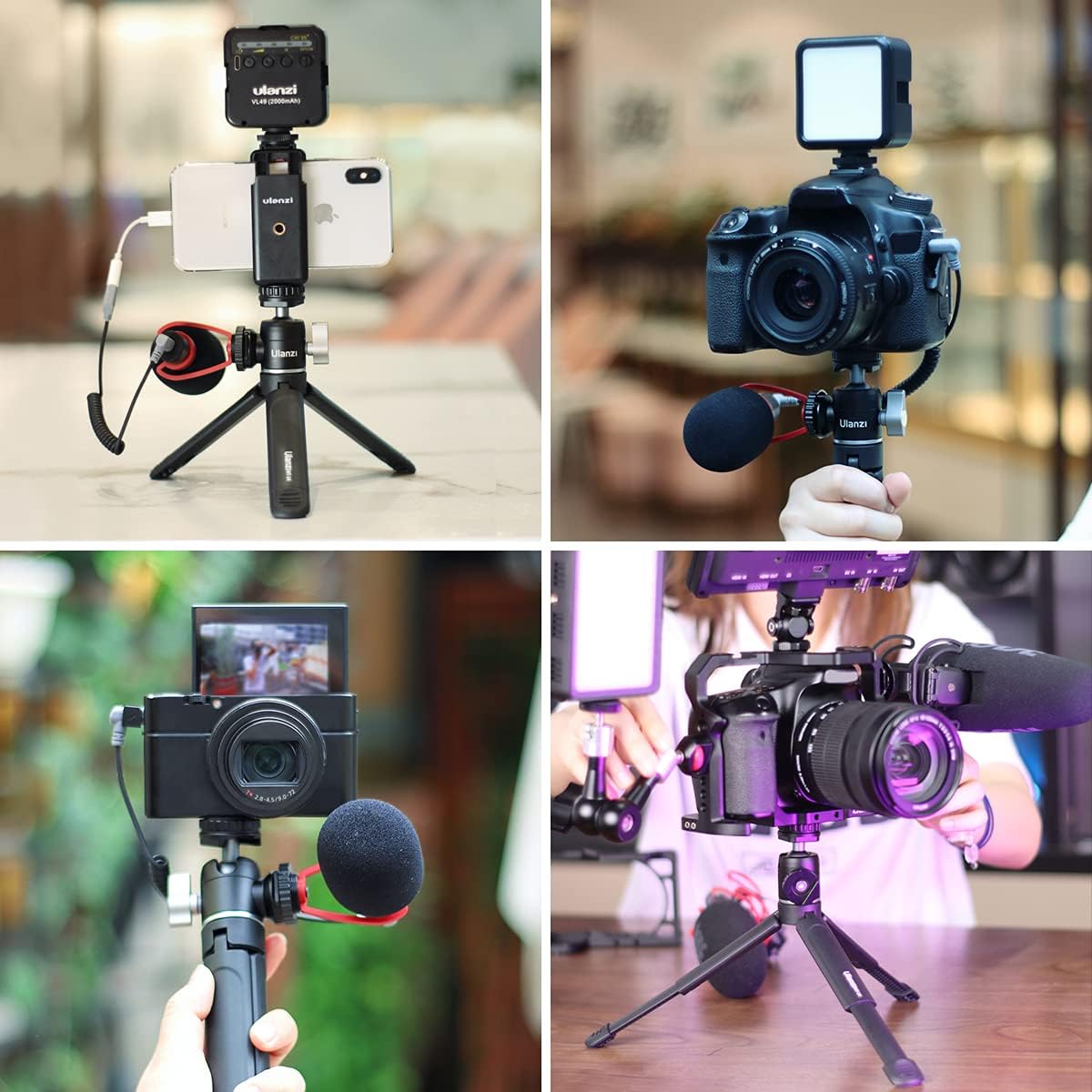 ULANZI Mini Tripod 360° Ball Head Cold Shoe Extendable Vlog Camera Stand ( U60 + MT14)