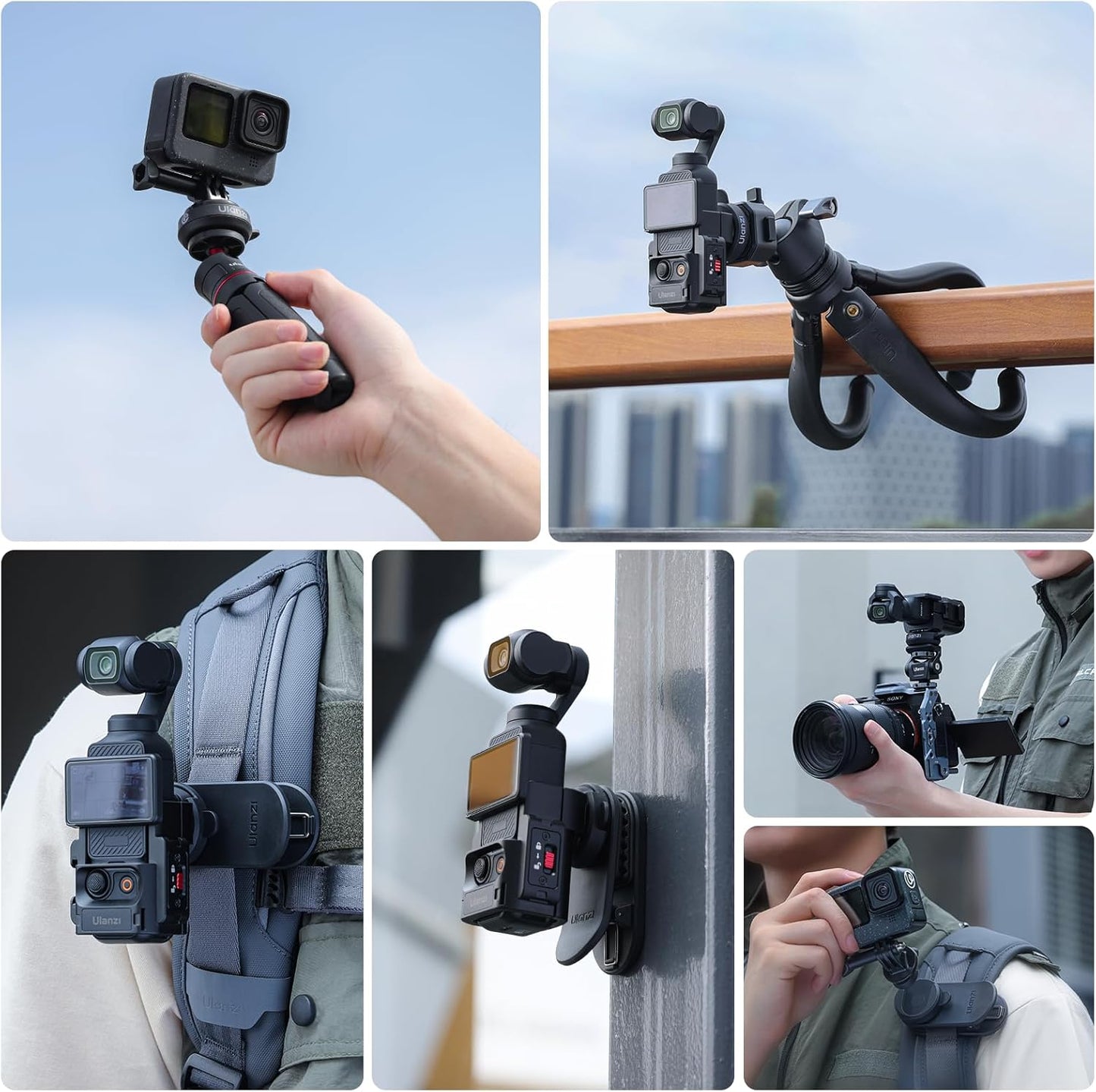ULANZI CK02 CKA QR Backpack Clip, Magnetic Mount for DJI Pocket 3, 1/4" Thread
