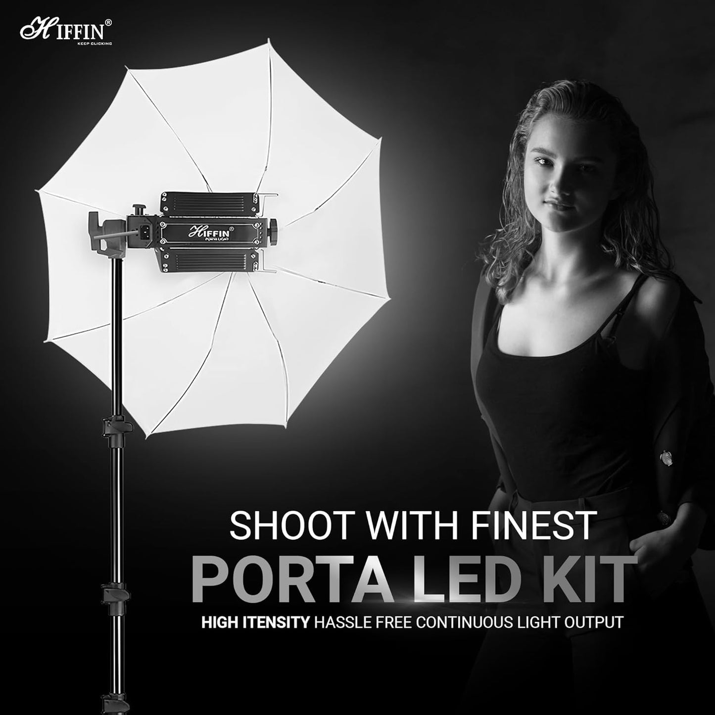 HIFFIN Warm White Porta 350Watt (7 X 50w) LED Light Kit, Low Power Consuming LED Panels Light, for Photo Video Indoor Outdoor Shoot (Porta Light Kit Set of 2)