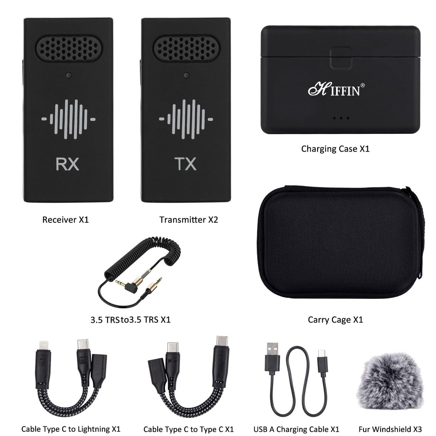 Hiffin HWM-50 Wireless Microphone System for Camera & Smartphone