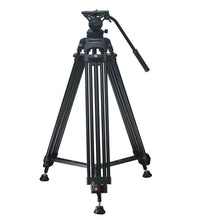HIFFIN HTR-606 (DV-1801) DV Video Professional Tripod with Fluid Head and Spreader Leg Max Load 10 KG (Black) (DV-1801)