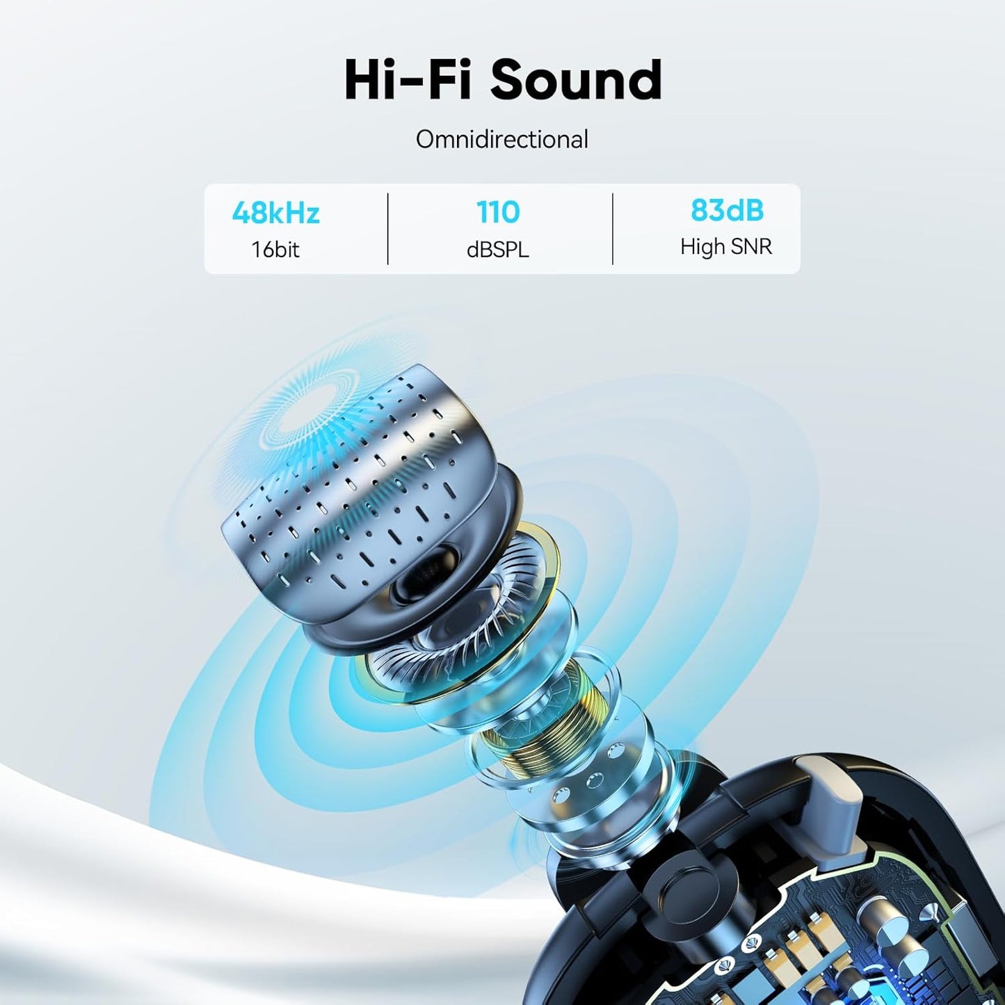 ULANZI A30 Tiny Mic Magnetic, Wireless Lavalier Microphone Mini Size, Noise Cancellation, 164 ft Range, 20H Battery Life, Lapel Microphone for Video Recording, DSLR, iPhones, Android, PC