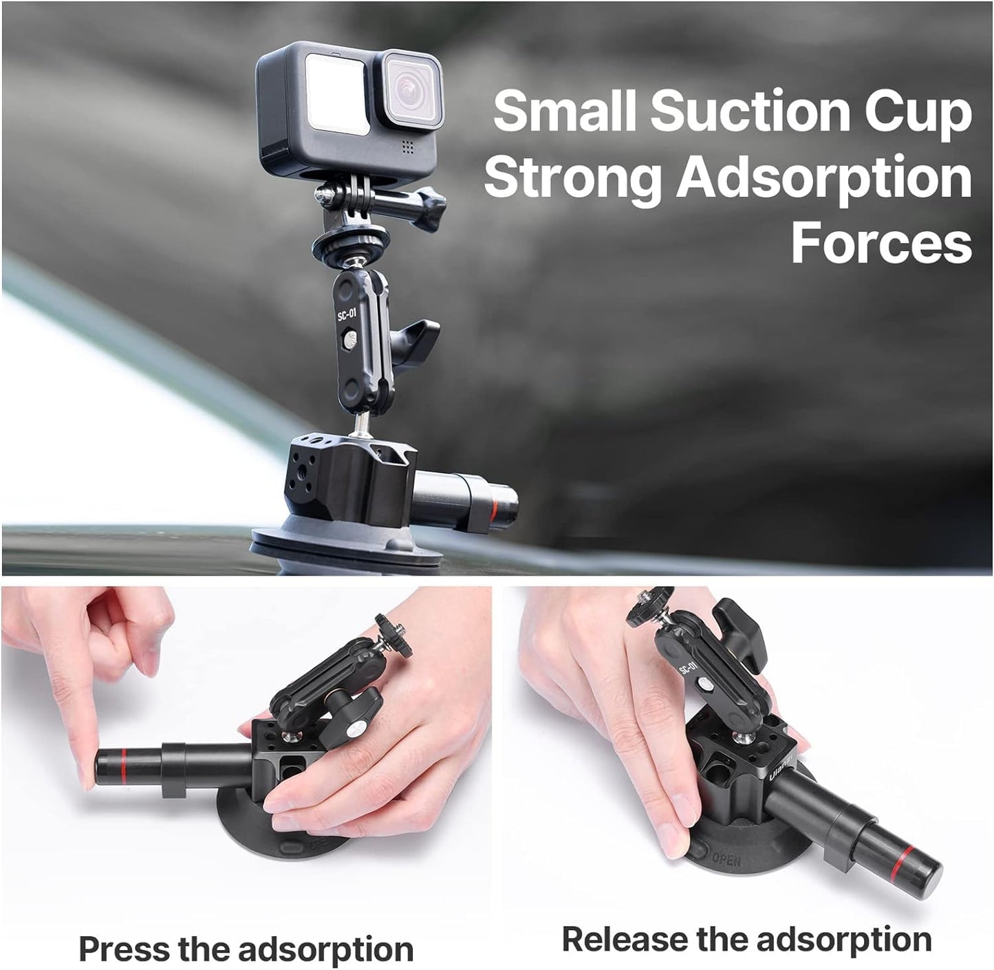 Ulanzi SC-01 Strong Suction Cup Mount Magic Arm (3")