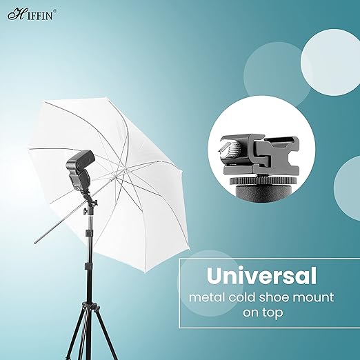 HIFFIN® Branded E Type Camera Flash Speedlite Mount Swivel Light Stand Bracket with Umbrella Reflector Holder Compatible DSLR Flashes Studio Light LED Light