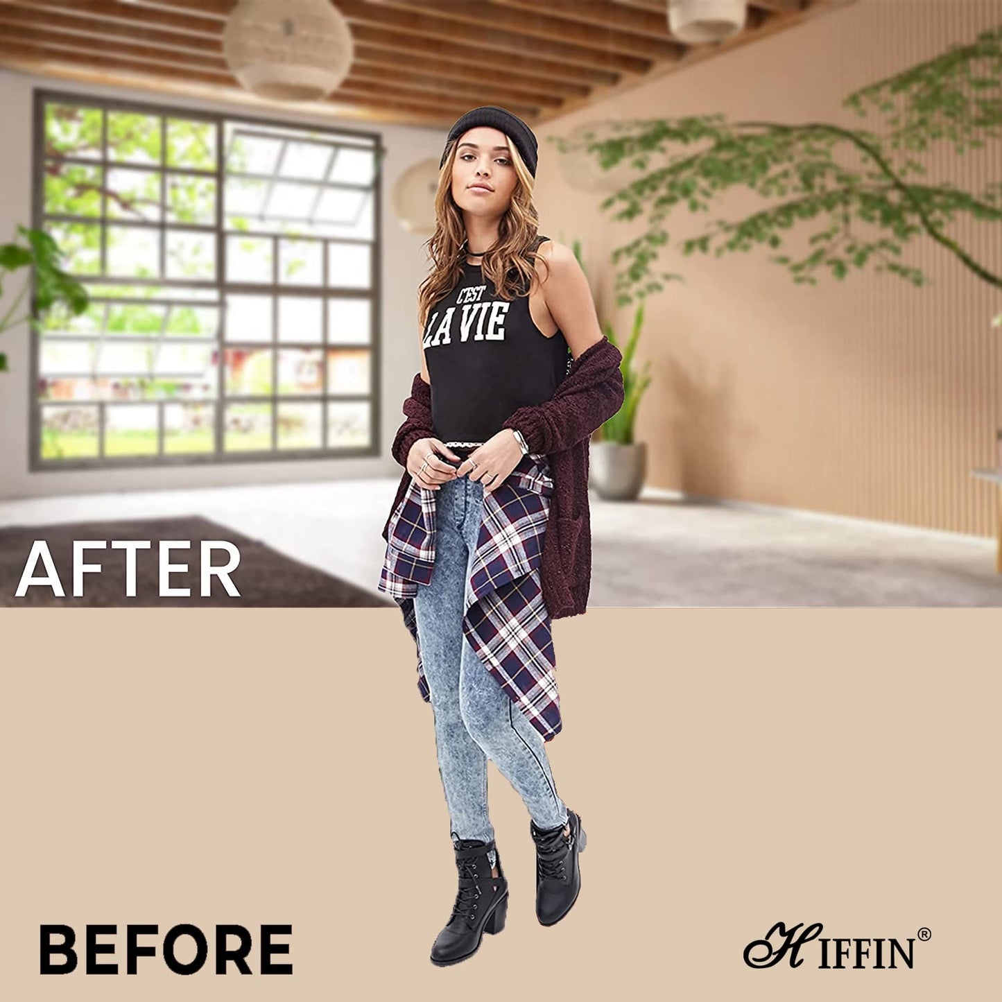 HIFFIN Professional 8x12Ft Solid Beige Screen Backdrop for Photography Background, Large Solid Beige Screen for Photoshoot, Game Live Steaming Video Conference (8x12Ft Solid Beige Backdrop)