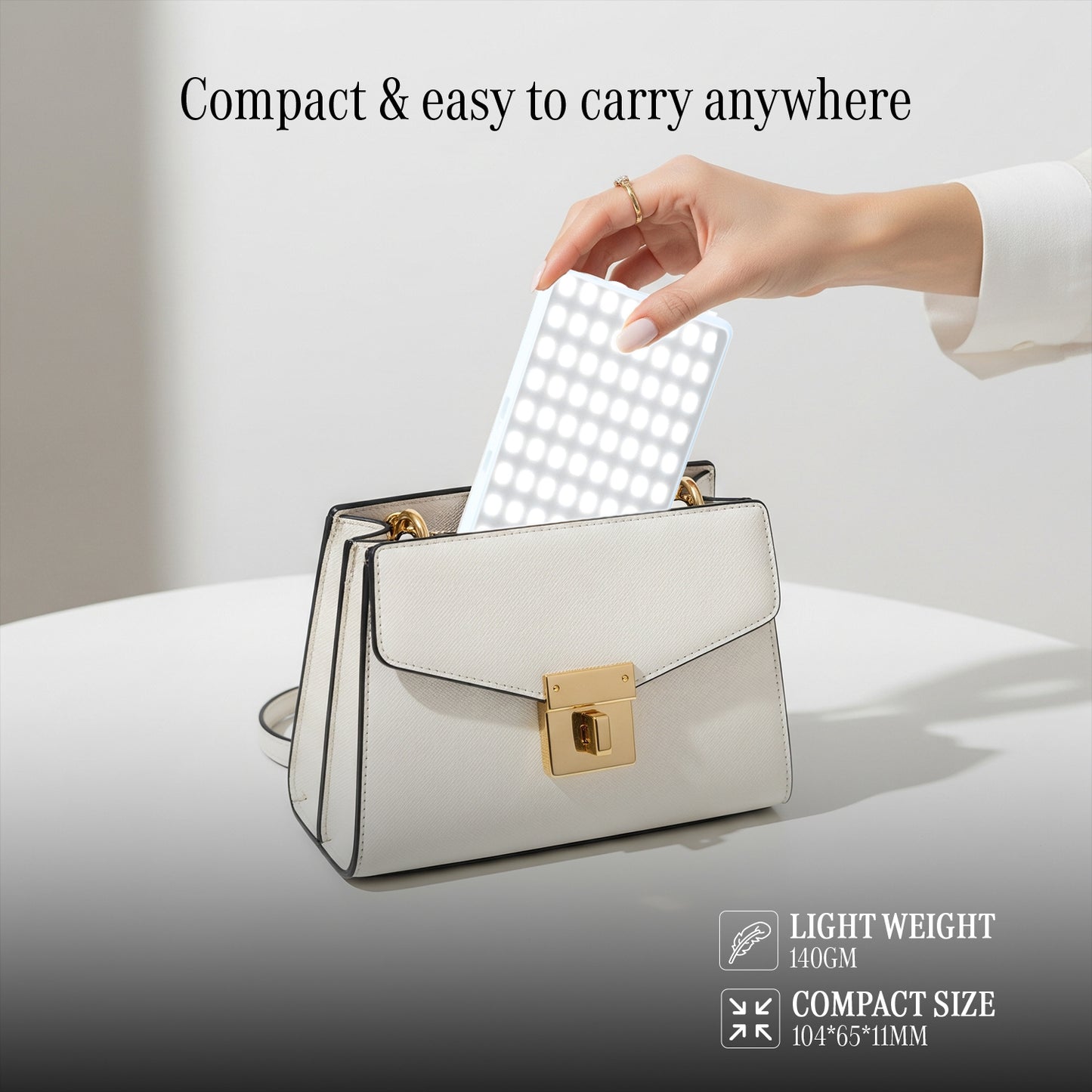 Selfie Light, 3 Modes, 2000mAh Battery, Rechargeable