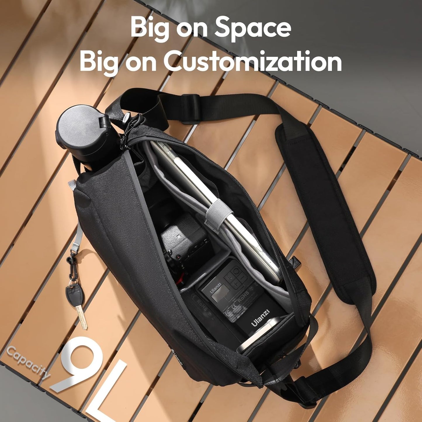 ULANZI BP11 8L Camera Sling Bag, Splash-Proof DSLR/Mirrorless Anti-Theft Crossbody