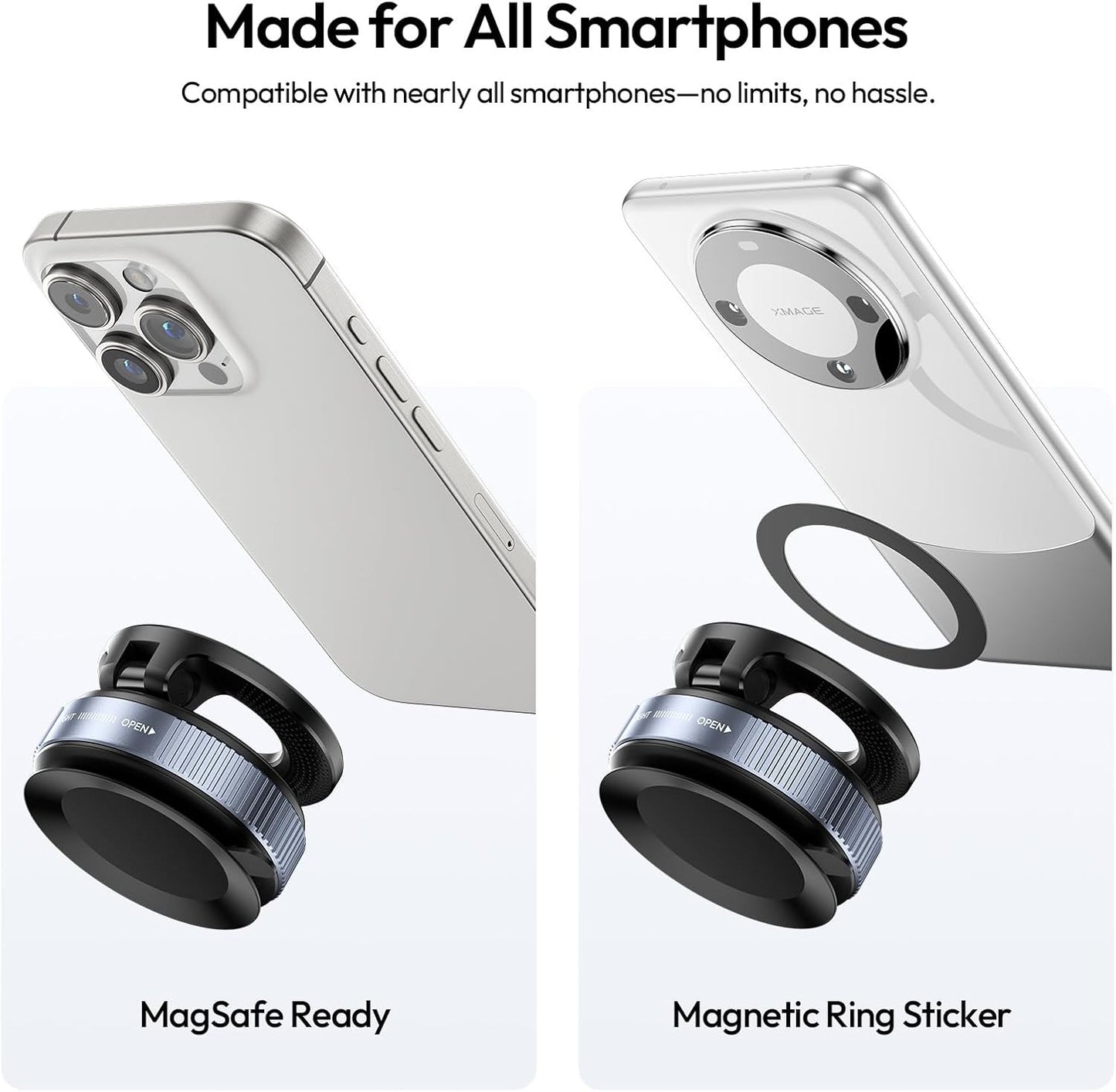 SK-25 Car Phone Holder for Maqsafe, Suction Cup Mount 360* Adjustable, 1kg Load