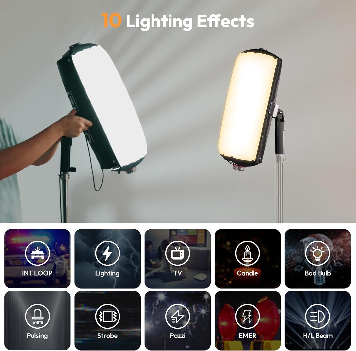 Ulanzi AL60 Inflatable Tube LED Light, 2700K–6500K CRI≥96, 10 FX, Type-C