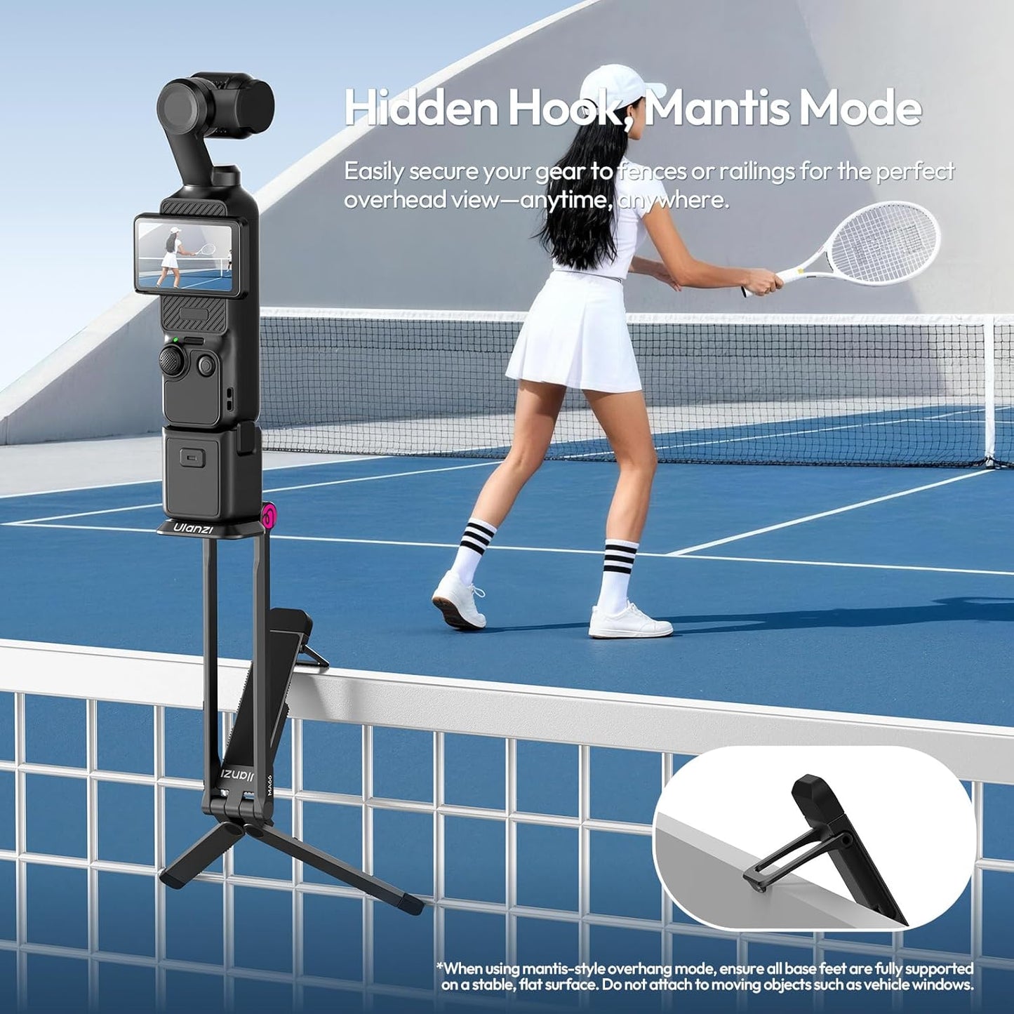 ULANZI MA66 Tripod for DJI Pocket 3/4, QR, Arca, Selfie Stick Stand